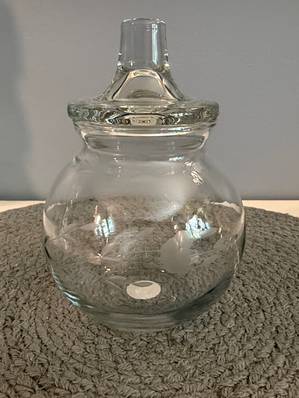 Princess House Etched Crystal Globe Vase - Clear